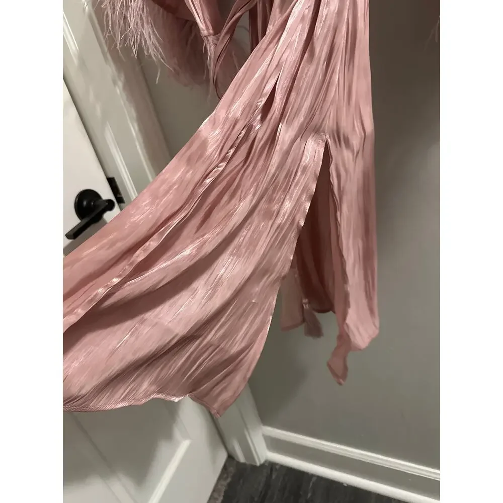 O.p.t. Mardilono Wrap Dress In‎ Pink size XS MISSING TASSELS